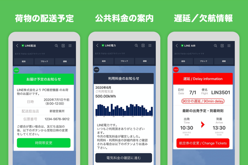 LINE通知メッセージ