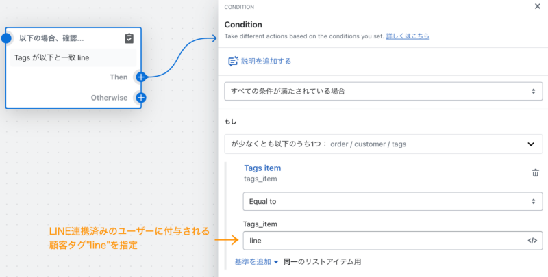 配信対象者がLINE連携しているかどうかを確認