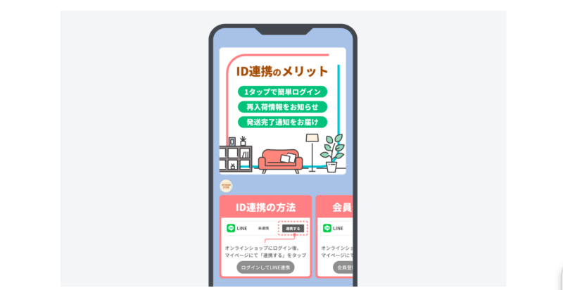 あいさつメッセージでID連携を訴求するイメージ