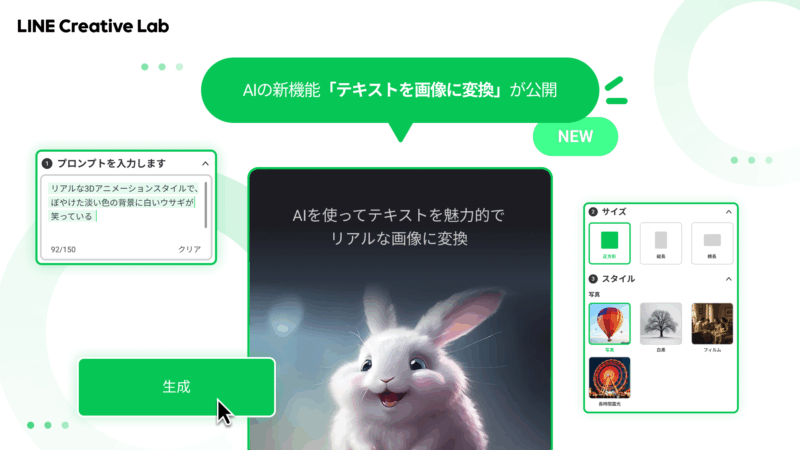 生成AIによるテキストからの画像生成機能のイメージ