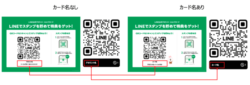 カード名なしとカード名ありのイメージ