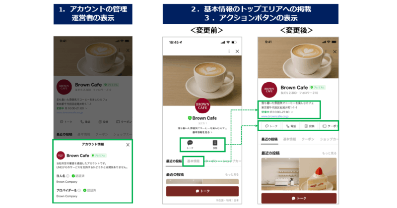 「ビジネスプロフィール」提供開始による変更点