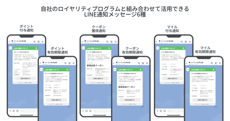 自社ロイヤルティプログラムと連動できる通知メッセージ