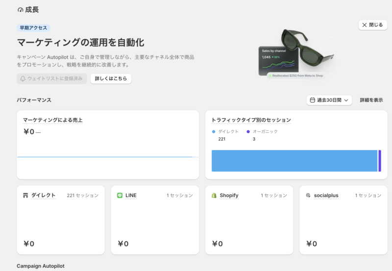 Campaign Autopilotの画面